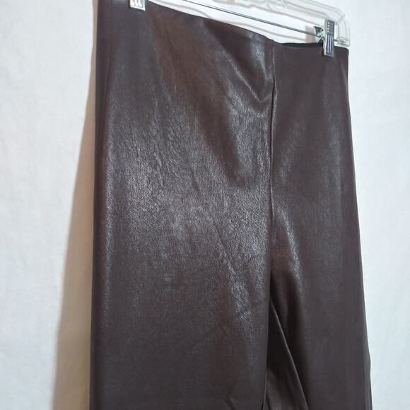 Tractr Maroon Brown Faux Leather Leggings Fall Classic Size 8/29 - Picture 4 of 8
